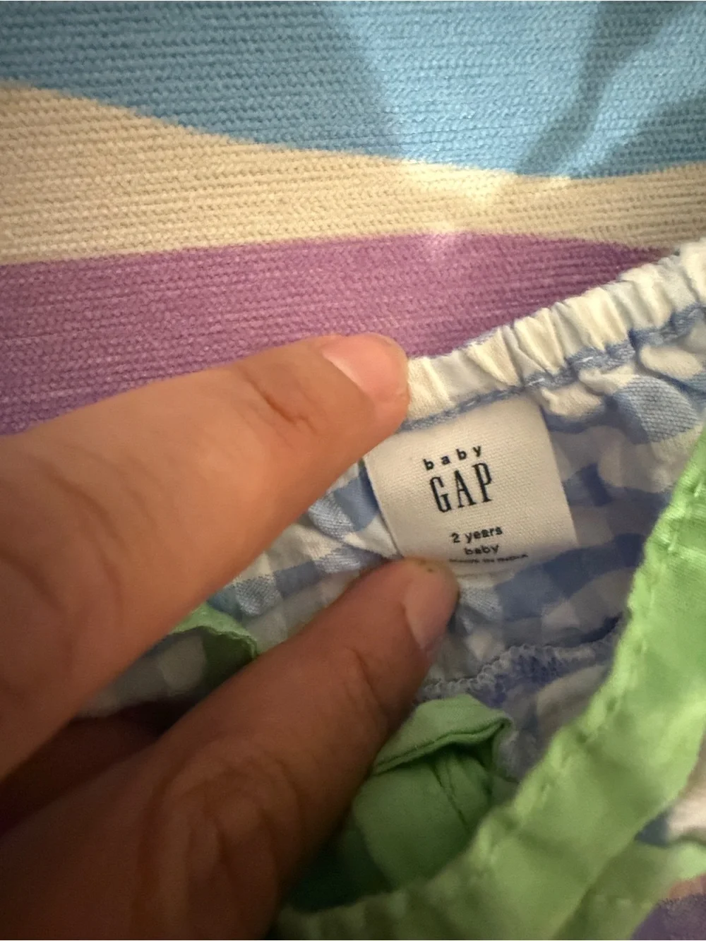 GAP Blue and White Gingham Sundress with Pink Cherry Appliqués